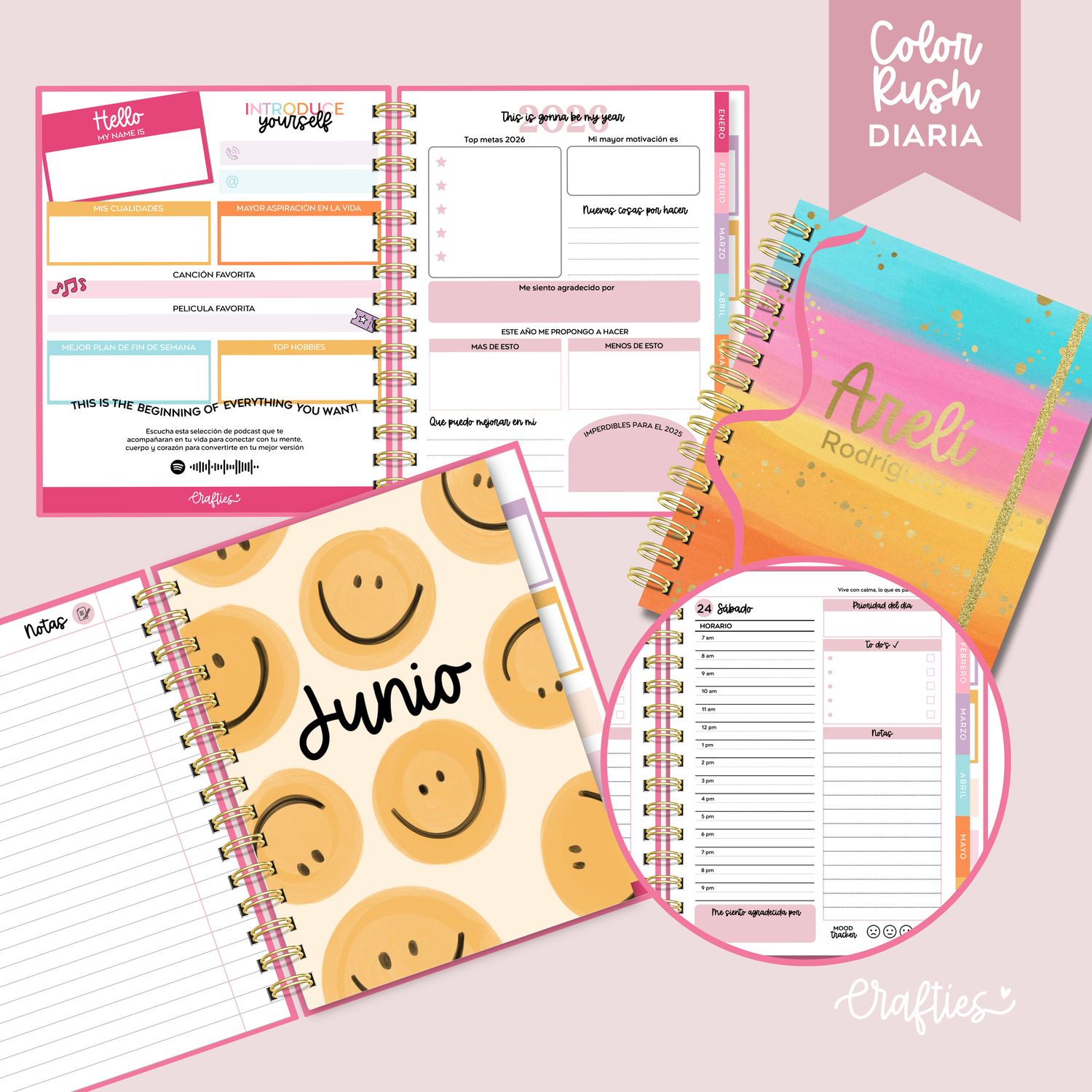 Agenda Diaria - Colección Color Rush