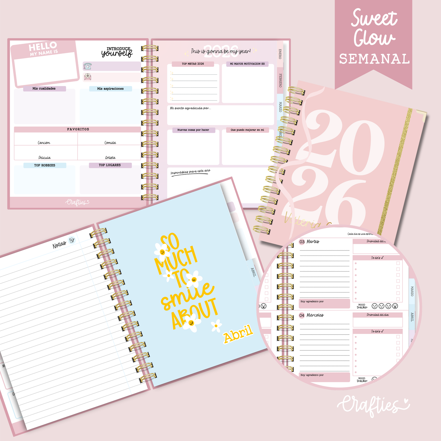 Agenda Semanal - Colección Sweet Glow